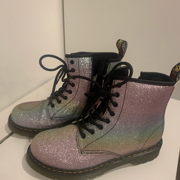 Doc Martens 1460 PASCAL RAINBOW GLITTER  BOOTS - Picture 3 of 6